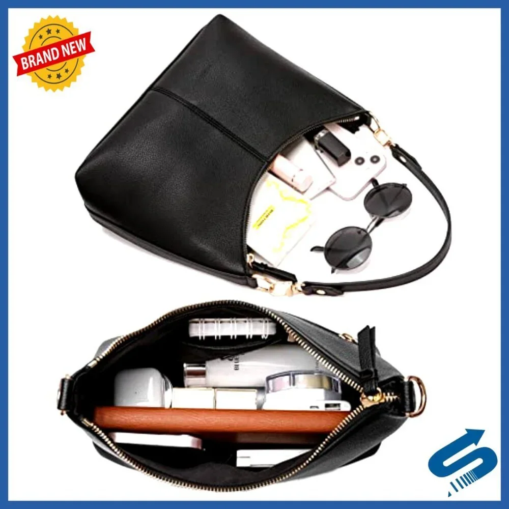 Small Waterproof Leather Crossbody Bag Mini Purse for Work Travel
